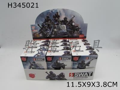 H345021 - 6 mixed models of building blocks for lightning special police team