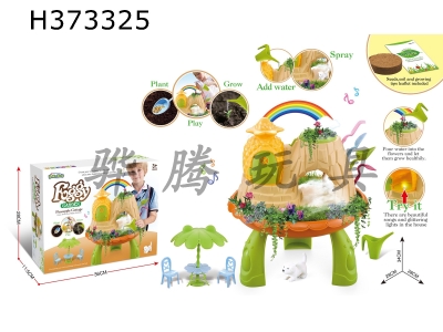 H373325 - DIY fairy tale garden flower series: spray Garden (with lights, music) pineapple