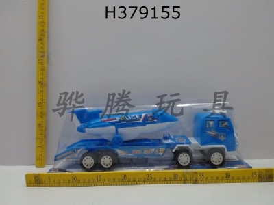 H379155 - Police car with inertia Trailer pulls aircraft