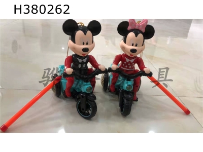 H380262 - Electric tricycle Mickey / Minnie (mixed) with action lantern