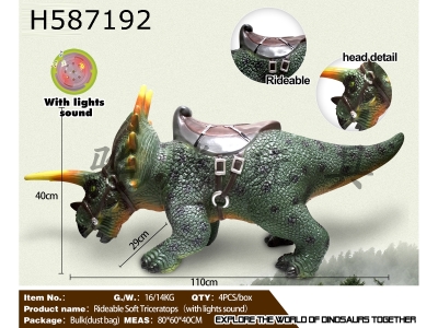 H587192 - Mountable soft rubber Triceratops-with sound and light