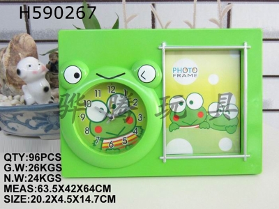 H590267 - Frog five-inch photo frame clock