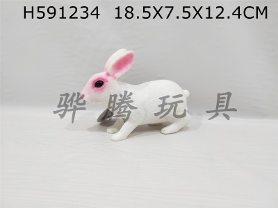 H591234 - Simulated wild animal solid model toy childrens toy parent-child interaction rabbit (with lid)