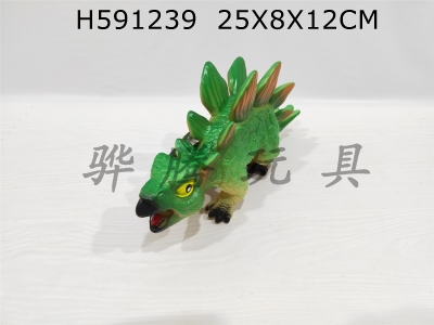 H591239 - Simulated wild animal dinosaur solid model toy Jurassic retro childrens toy parent-child interaction simulation Stegosaurus (with whistle)