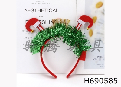 H690585 - Christmas hat hair clip headband (with lighting)
