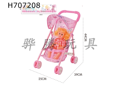 H707208 - Iron handcart with 14 inch doll 2-color mixed packaging