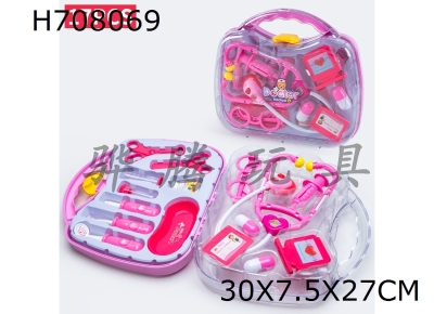 H708069 - Transparent suitcase set of 17 medical tools (mixed in two colors)
