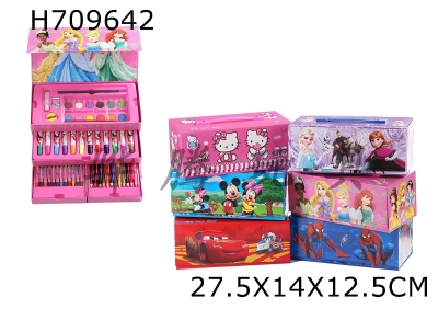 H709642 - KT Cat/Mickey Minnie/Auto Story/Snow White/Disney/Spider Man 54PCS Handheld Painting Box Six Mixed Pack