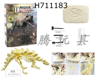 H711183 - DIY archaeological excavation and assembly of dinosaur shaped stones/Stegosaurus
