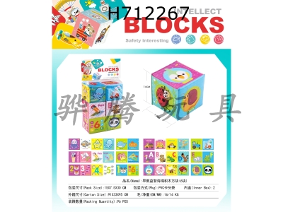 H712267 - Early education puzzle sponge block blocks (6 pieces)
