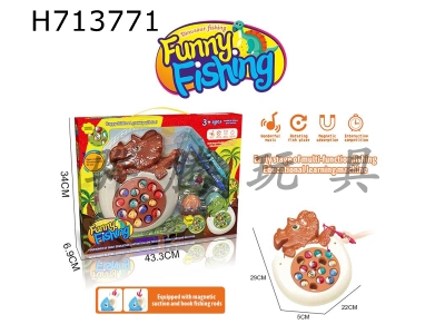 H713771 - Puzzle cartoon electric triangle dragon dinosaur fishing plate desktop interactive game coffee color