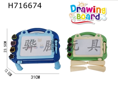 H716674 - Large Frog with Feet Color Magnetic Writing Board Colors: Purple, Pink, Blue, Green Random Matching