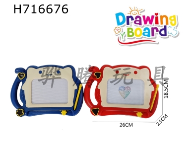 H716676 - Cute Cat Shaped Magnetic Colorful Writing Board Colors: Blue, Yellow, and Red with Random Matching