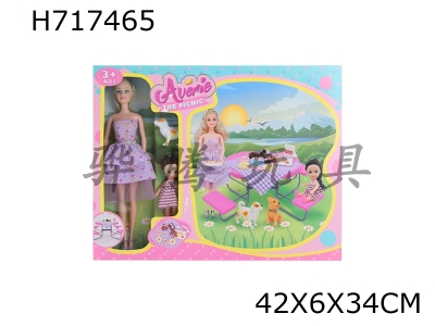 H717465 - 11 inch Barbie picnic set