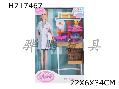 H717467 - 11 inch Pet Doctor Barbie Set