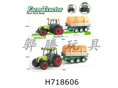 H718606 - Solid color inertia farmer towing grain transport vehicle