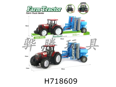H718609 - Solid color inertia farmer tractor combined with flat land fertilization vehicle