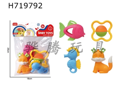 H719792 - 4-piece cartoon puzzle toy for soothing baby gums