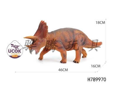 H789970 - Sound Brown Triceratops with IC Enamel and Cotton Filling