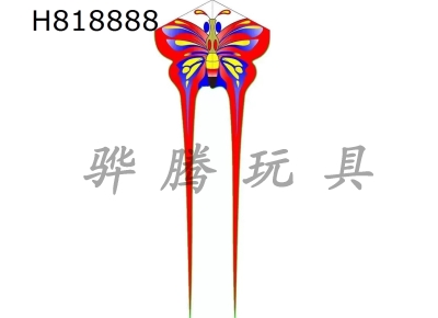 H818888 - 80cm red long tailed butterfly kite wiring