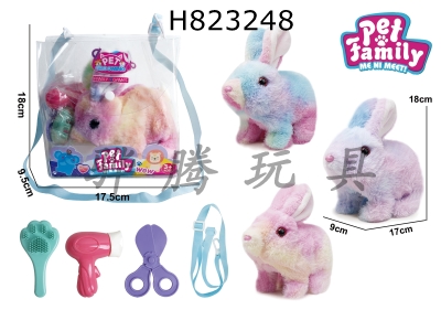 H823248 - Electric&nbsp;plush&nbsp;colored&nbsp;walking&nbsp;rabbit+small&nbsp;accessory&nbsp;1