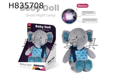 H835708 - Intelligent&nbsp;Baby&nbsp;Plush&nbsp;Soothing&nbsp;Night&nbsp;Light&nbsp;(Elephant)&nbsp;Plush&nbsp;Animal&nbsp;3.7v/300mah&nbsp;Lithium&nbsp;Battery&nbsp;(included),&nbsp;Tepy-C&nbsp;Interface,&nbsp;5v-1A