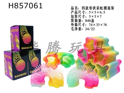 H857061 - Four&nbsp;shapes&nbsp;of&nbsp;rainbow&nbsp;circles&nbsp;mixed&nbsp;together